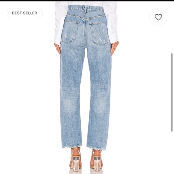 AGOLDE 100% ORGANIC COTTON RIPPED KNEE BUTTON FLY HIGH WAISTED JEANS SZ 28 - Picture 5 of 16